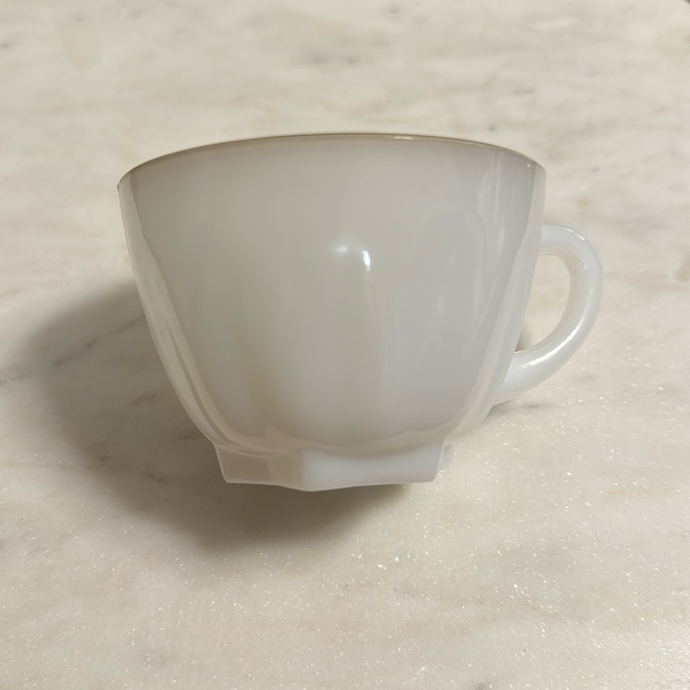 Milk glass tea cup